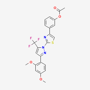 3-{2-[3-(2,4-dimethoxyphenyl)-5-(trifluoromethyl)-1H-pyrazol-1-yl]-1,3-thiazol-4-yl}phenyl acetate