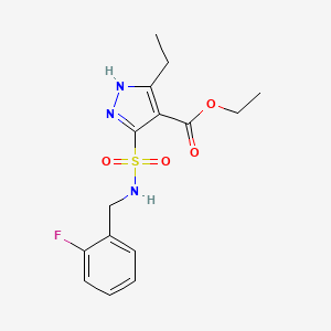 Ethyl 3-ethyl-5-{[(2-fluorophenyl)methyl]sulfamoyl}-1H-pyrazole-4-carboxylate