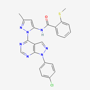 N-(1-(1-(4-chlorophenyl)-1H-pyrazolo[3,4-d]pyrimidin-4-yl)-3-methyl-1H-pyrazol-5-yl)-2-(methylthio)benzamide