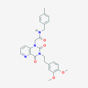 molecular formula C27H28N4O5 B11269493 2-(3-(3,4-dimethoxyphenethyl)-2,4-dioxo-3,4-dihydropyrido[3,2-d]pyrimidin-1(2H)-yl)-N-(4-methylbenzyl)acetamide 