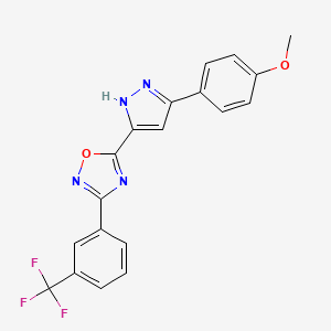 5-[3-(4-methoxyphenyl)-1H-pyrazol-5-yl]-3-[3-(trifluoromethyl)phenyl]-1,2,4-oxadiazole