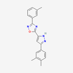 molecular formula C20H18N4O B11269535 5-[3-(3,4-dimethylphenyl)-1H-pyrazol-5-yl]-3-(3-methylphenyl)-1,2,4-oxadiazole 