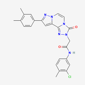 N-(3-chloro-4-methylphenyl)-2-[11-(3,4-dimethylphenyl)-5-oxo-3,4,6,9,10-pentazatricyclo[7.3.0.02,6]dodeca-1(12),2,7,10-tetraen-4-yl]acetamide