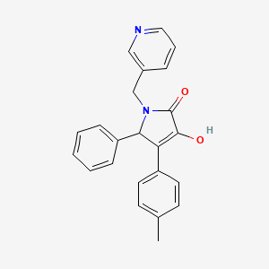 molecular formula C23H20N2O2 B11269565 3-hydroxy-4-(4-methylphenyl)-5-phenyl-1-(pyridin-3-ylmethyl)-1,5-dihydro-2H-pyrrol-2-one 