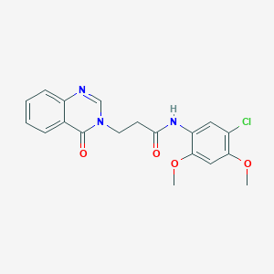 molecular formula C19H18ClN3O4 B11269583 N-(5-chloro-2,4-dimethoxyphenyl)-3-(4-oxoquinazolin-3(4H)-yl)propanamide 