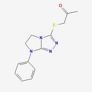 1-({7-Phenyl-5H,6H,7H-imidazo[2,1-C][1,2,4]triazol-3-YL}sulfanyl)propan-2-one