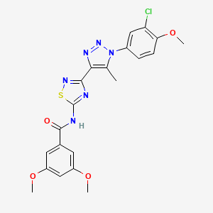 N-{3-[1-(3-chloro-4-methoxyphenyl)-5-methyl-1H-1,2,3-triazol-4-yl]-1,2,4-thiadiazol-5-yl}-3,5-dimethoxybenzamide