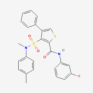 molecular formula C25H21FN2O3S2 B11269647 N-(3-fluorophenyl)-3-[methyl(4-methylphenyl)sulfamoyl]-4-phenylthiophene-2-carboxamide 