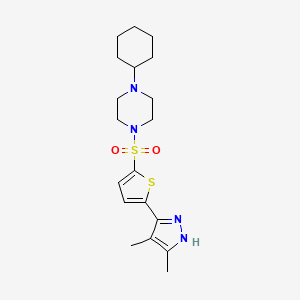 1-Cyclohexyl-4-{[5-(3,4-dimethyl-1H-pyrazol-5-YL)thiophen-2-YL]sulfonyl}piperazine