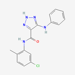 molecular formula C16H14ClN5O B11269692 N-(5-chloro-2-methylphenyl)-5-(phenylamino)-1H-1,2,3-triazole-4-carboxamide 