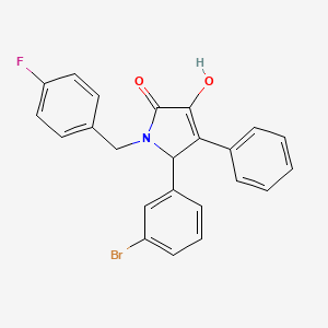 molecular formula C23H17BrFNO2 B11269698 5-(3-bromophenyl)-1-(4-fluorobenzyl)-3-hydroxy-4-phenyl-1,5-dihydro-2H-pyrrol-2-one 