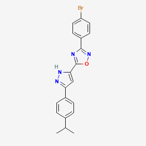 molecular formula C20H17BrN4O B11269713 3-(4-bromophenyl)-5-{3-[4-(propan-2-yl)phenyl]-1H-pyrazol-5-yl}-1,2,4-oxadiazole 