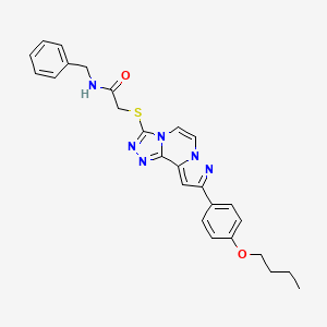 molecular formula C26H26N6O2S B11269755 N-Benzyl-2-{[9-(4-butoxyphenyl)pyrazolo[1,5-A][1,2,4]triazolo[3,4-C]pyrazin-3-YL]sulfanyl}acetamide 