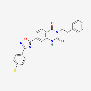 7-(3-(4-(methylthio)phenyl)-1,2,4-oxadiazol-5-yl)-3-phenethylquinazoline-2,4(1H,3H)-dione