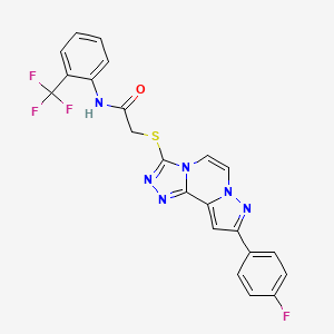 2-((9-(4-fluorophenyl)pyrazolo[1,5-a][1,2,4]triazolo[3,4-c]pyrazin-3-yl)thio)-N-(2-(trifluoromethyl)phenyl)acetamide