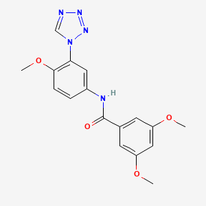 molecular formula C17H17N5O4 B11269790 3,5-dimethoxy-N-[4-methoxy-3-(1H-tetrazol-1-yl)phenyl]benzamide 