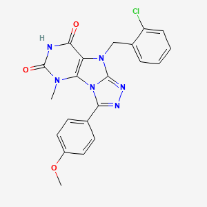 molecular formula C21H17ClN6O3 B11269791 9-(2-chlorobenzyl)-3-(4-methoxyphenyl)-5-methyl-5H-[1,2,4]triazolo[4,3-e]purine-6,8(7H,9H)-dione 