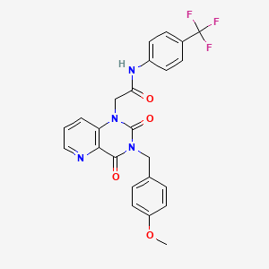 molecular formula C24H19F3N4O4 B11269796 2-(3-(4-methoxybenzyl)-2,4-dioxo-3,4-dihydropyrido[3,2-d]pyrimidin-1(2H)-yl)-N-(4-(trifluoromethyl)phenyl)acetamide 