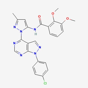 molecular formula C24H20ClN7O3 B11269806 N-{1-[1-(4-chlorophenyl)-1H-pyrazolo[3,4-d]pyrimidin-4-yl]-3-methyl-1H-pyrazol-5-yl}-2,3-dimethoxybenzamide 