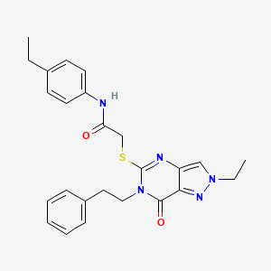 2-((2-ethyl-7-oxo-6-phenethyl-6,7-dihydro-2H-pyrazolo[4,3-d]pyrimidin-5-yl)thio)-N-(4-ethylphenyl)acetamide