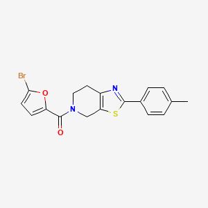 molecular formula C18H15BrN2O2S B11269832 (5-bromofuran-2-yl)[2-(4-methylphenyl)-6,7-dihydro[1,3]thiazolo[5,4-c]pyridin-5(4H)-yl]methanone 