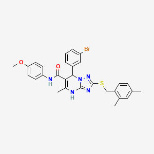 molecular formula C29H28BrN5O2S B11269852 7-(3-bromophenyl)-2-[(2,4-dimethylbenzyl)sulfanyl]-N-(4-methoxyphenyl)-5-methyl-4,7-dihydro[1,2,4]triazolo[1,5-a]pyrimidine-6-carboxamide 