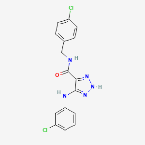 N-(4-chlorobenzyl)-5-[(3-chlorophenyl)amino]-1H-1,2,3-triazole-4-carboxamide