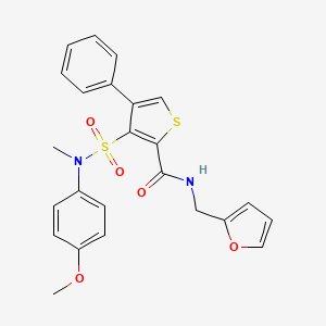 molecular formula C24H22N2O5S2 B11269855 N-(furan-2-ylmethyl)-3-[(4-methoxyphenyl)(methyl)sulfamoyl]-4-phenylthiophene-2-carboxamide 