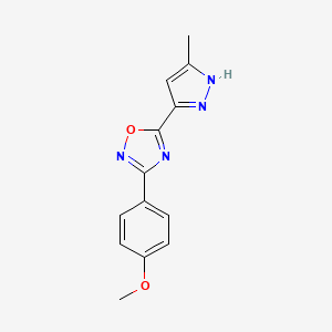 molecular formula C13H12N4O2 B11269861 3-(4-methoxyphenyl)-5-(5-methyl-1H-pyrazol-3-yl)-1,2,4-oxadiazole 