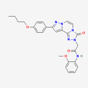 molecular formula C26H26N6O4 B11269892 2-[9-(4-butoxyphenyl)-3-oxopyrazolo[1,5-a][1,2,4]triazolo[3,4-c]pyrazin-2(3H)-yl]-N-(2-methoxyphenyl)acetamide 