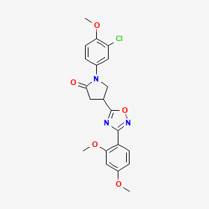 molecular formula C21H20ClN3O5 B11269895 1-(3-Chloro-4-methoxyphenyl)-4-[3-(2,4-dimethoxyphenyl)-1,2,4-oxadiazol-5-yl]pyrrolidin-2-one 