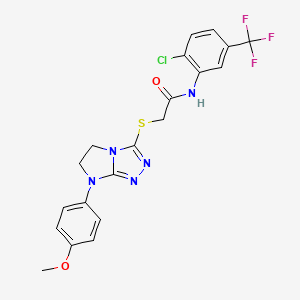 N-(2-chloro-5-(trifluoromethyl)phenyl)-2-((7-(4-methoxyphenyl)-6,7-dihydro-5H-imidazo[2,1-c][1,2,4]triazol-3-yl)thio)acetamide