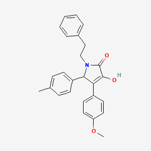 molecular formula C26H25NO3 B11269900 3-hydroxy-4-(4-methoxyphenyl)-5-(4-methylphenyl)-1-(2-phenylethyl)-1,5-dihydro-2H-pyrrol-2-one 