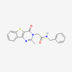 molecular formula C20H17N3O2S B11269901 N-benzyl-2-(2-methyl-4-oxo[1]benzothieno[3,2-d]pyrimidin-3(4H)-yl)acetamide 