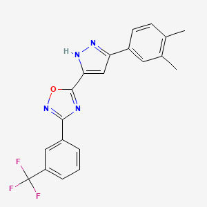 5-[3-(3,4-dimethylphenyl)-1H-pyrazol-5-yl]-3-[3-(trifluoromethyl)phenyl]-1,2,4-oxadiazole