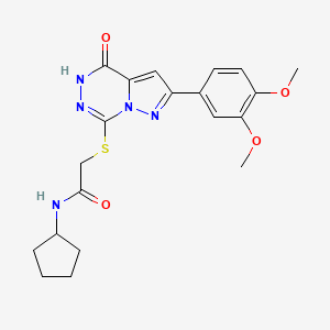 N-Cyclopentyl-2-{[2-(3,4-dimethoxyphenyl)-4-oxo-4H,5H-pyrazolo[1,5-D][1,2,4]triazin-7-YL]sulfanyl}acetamide