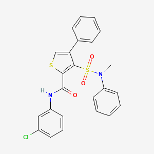 molecular formula C24H19ClN2O3S2 B11269928 N-(3-chlorophenyl)-3-[methyl(phenyl)sulfamoyl]-4-phenylthiophene-2-carboxamide 