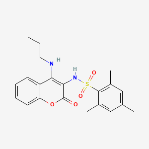 2,4,6-trimethyl-N-[2-oxo-4-(propylamino)-2H-chromen-3-yl]benzenesulfonamide