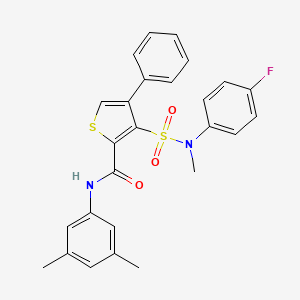 molecular formula C26H23FN2O3S2 B11269968 N-(3,5-dimethylphenyl)-3-[(4-fluorophenyl)(methyl)sulfamoyl]-4-phenylthiophene-2-carboxamide 