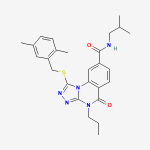 1-((2,5-dimethylbenzyl)thio)-N-isobutyl-5-oxo-4-propyl-4,5-dihydro-[1,2,4]triazolo[4,3-a]quinazoline-8-carboxamide