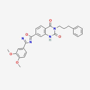 7-(3-(3,4-dimethoxyphenyl)-1,2,4-oxadiazol-5-yl)-3-(3-phenylpropyl)quinazoline-2,4(1H,3H)-dione