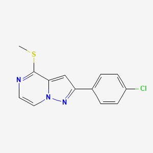 molecular formula C13H10ClN3S B11270041 2-(4-Chlorophenyl)-4-(methylsulfanyl)pyrazolo[1,5-a]pyrazine 