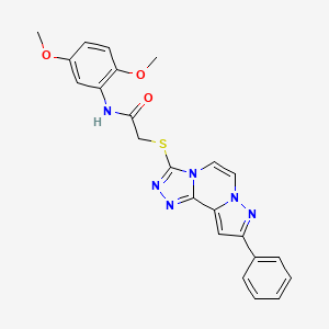 molecular formula C23H20N6O3S B11270058 N-(2,5-dimethoxyphenyl)-2-((9-phenylpyrazolo[1,5-a][1,2,4]triazolo[3,4-c]pyrazin-3-yl)thio)acetamide 