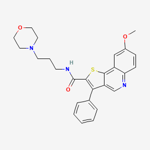 8-methoxy-N-(3-morpholinopropyl)-3-phenylthieno[3,2-c]quinoline-2-carboxamide