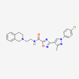 3-[1-(4-Chlorophenyl)-3-methyl-1H-pyrazol-4-YL]-N-[2-(1,2,3,4-tetrahydroisoquinolin-2-YL)ethyl]-1,2,4-oxadiazole-5-carboxamide