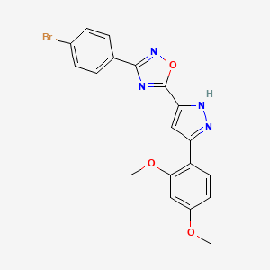 3-(4-bromophenyl)-5-[5-(2,4-dimethoxyphenyl)-1H-pyrazol-3-yl]-1,2,4-oxadiazole