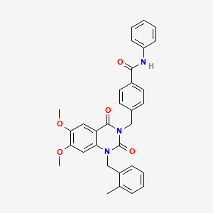 4-((6,7-dimethoxy-1-(2-methylbenzyl)-2,4-dioxo-1,2-dihydroquinazolin-3(4H)-yl)methyl)-N-phenylbenzamide