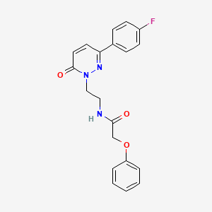 molecular formula C20H18FN3O3 B11270150 N-(2-(3-(4-fluorophenyl)-6-oxopyridazin-1(6H)-yl)ethyl)-2-phenoxyacetamide 