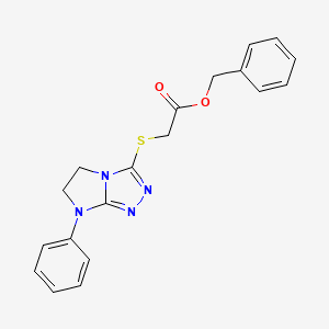 benzyl 2-((7-phenyl-6,7-dihydro-5H-imidazo[2,1-c][1,2,4]triazol-3-yl)thio)acetate