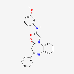 molecular formula C24H21N3O3 B11270185 N-(3-methoxyphenyl)-2-(2-oxo-4-phenyl-2,3-dihydro-1H-1,5-benzodiazepin-1-yl)acetamide 